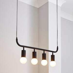 Bradford Matt Black 4 Light Diner Ceiling Light