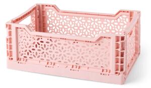 Foldable box medium - Polypropylene. 35 x 25 x 15 cm. - Rose - Søstrene Grene
