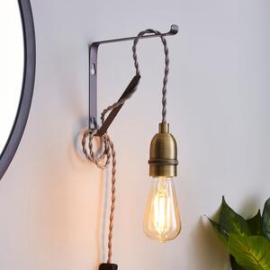 Marsden Pewter Industrial Plug In Wall Light