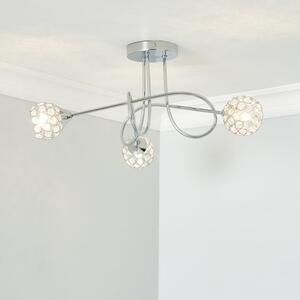 Portia 3 Light Semi Flush Ceiling Light