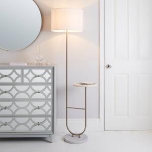 Carrara Marble Base Floor Lamp with Table