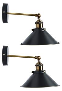 Set of 2 Logan Grey Industrial Wall Light