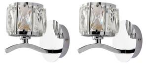 Set of 2 Kleio Glass Chrome Wall Light