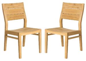 Robalt Natural Wooden Garden Side Chairs In Pair