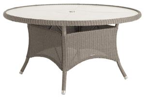 Haverhill Large Glass Top Round Dining Table In Grey Dusk
