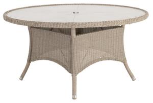 Haverhill Large Glass Top Round Dining Table In Natural Pistachio