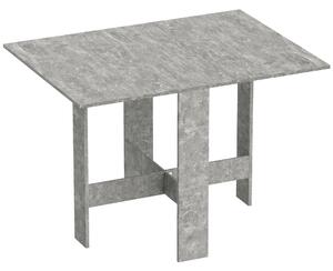 HOMCOM Folding Dining Table, Space-Saving Drop Leaf Kitchen Table for 4-6 People Grey