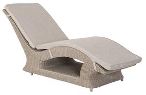 Haverhill Rattan Garden Fixed Sun Lounger In Natural Pistachio