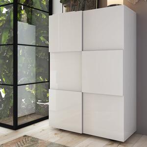 Aleta High Gloss Shoe Storage Cabinet With 2 Doors In White