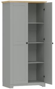 HOMCOM Kitchen Cupboard, 172cm Freestanding Storage Cabinet with Doors and Shelves, Grey