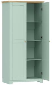 HOMCOM Kitchen Cupboard, 172cm Freestanding Storage Cabinet with Doors and Shelves, Light Green