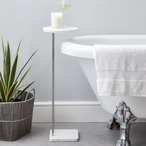 Marble Effect Top White Bath Table