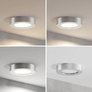 Prios Edwina LED ceiling light, silver, 17.7 cm