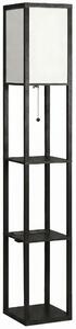 HOMCOM Floor Lamp with Shelves, 3 Layer Column Modern Standing Lamp for Living Room, Bedroom, Office, Black