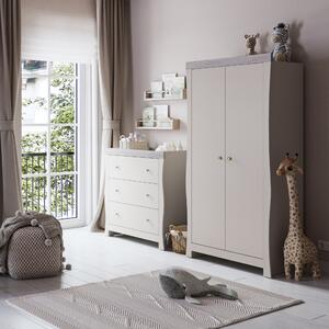 Little Acorns Celeste 3 Drawer Chest and Wardrobe Nursery Set Cashmere and Grey Ash