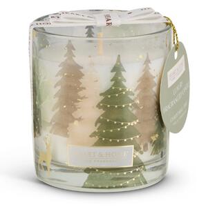 Heart and Home Christmas Tree Scene Candle Gold