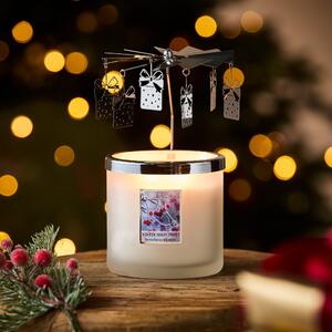 Heart and Home Carousel Winter Berry Frost Multi Wick Candle Silver