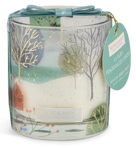 Heart and Home Winter Berry Frost Scene Candle White