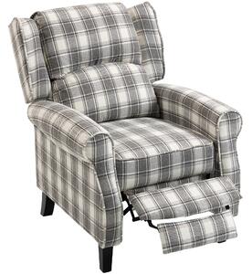 HOMCOM 160° Reclining Armchair, with Footrest - Grey and White