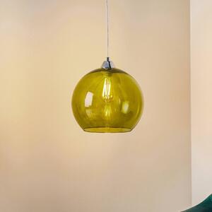 SOLLUX LIGHTING Colour hanging light, green glass lampshade