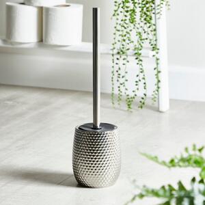 Silver Hammered Effect Toilet Brush