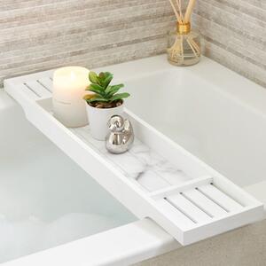 Marble Effect Bamboo Bath Rack