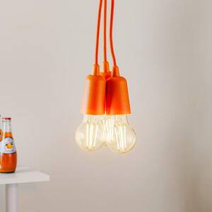 SOLLUX LIGHTING Brasil hanging light, orange, 3-bulb
