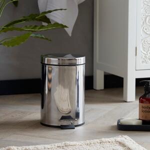 Bathroom Basics 3-Litre Silver Pedal Bin