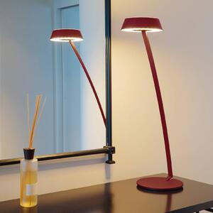 OLIGO Glance LED table lamp curved matt red