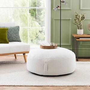 XL Adella Sherpa Ivory Footstool