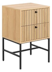 Abilene Wooden Bedside Cabinet With 2 Drawers In Oak And Black