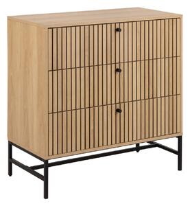 Abilene Wooden Chest Of 3 Drawers In Oak And Black