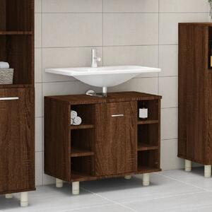 Putnam Wooden Vanity Unit With 1 Door In Dark Brown Oak