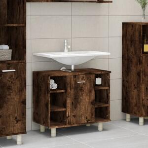 Putnam Wooden Vanity Unit With 1 Door In Smoked Oak