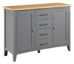 Roswell Wooden Sideboard 2 Doors 4 Drawers In Mid Oak And Grey