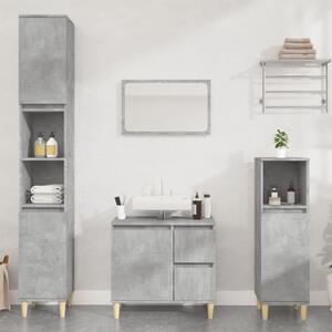 Pueblo Wooden 3 Piece Bathroom Furniture Set In Concrete Grey