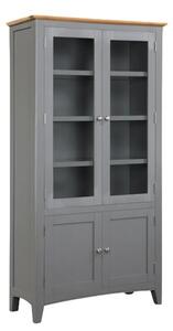 Roswell Wooden Display Cabinet With 4 Doors In Grey