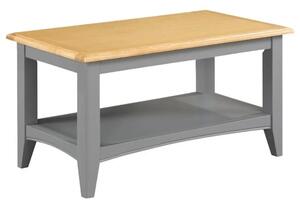 Roswell Wooden Coffee Table With Shelf In Mid Oak And Grey