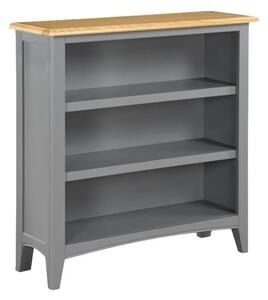 Roswell Wooden Bookcase With 2 Shelves In Mid Oak And Grey