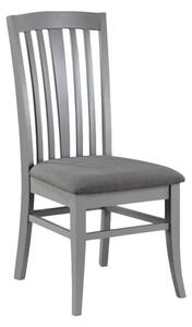 Roswell Wooden Dining Chair In Grey With Fabric Seat