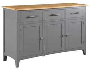 Roswell Wooden Sideboard 3 Doors 3 Drawers In Mid Oak And Grey