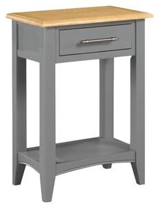 Roswell Wooden Telephone Table With 1 Drawer In Mid Oak And Grey