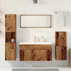 Preston Wooden 90cm Bathroom Furniture Set In Brown Oak