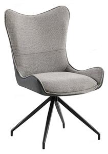 Conroe Woven Fabric Dining Chair In Light And Dark Grey