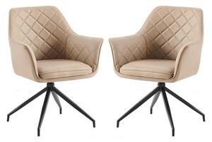 Alcoa Mink Faux Leather Dining Chairs In Pair