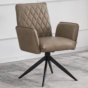 Elkin Faux Leather Dining Chair In Taupe