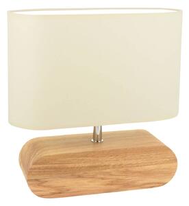 Marinna table lamp, oak base, ecru lampshade