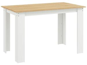 HOMCOM Dining Table for 4-6 People, Kitchen Table with Wood Effect for Dining Room, Oak and White