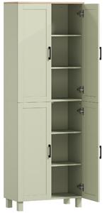 HOMCOM Freestanding Kitchen Cupboard, 4-Door Storage Cabinet with Adjustable Shelves, Modern Kitchen Pantry, 170cm, Green