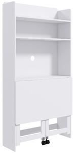 HOMCOM Foldable Desktop, Computer Desk with Storage Shelves, 80 x 69 x 155 cm, White